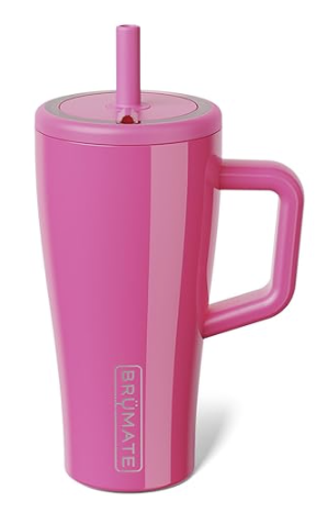 Pink Owala FreeSip insulated stainless steel tumbler with handle and straw