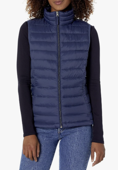 Navy lightweight packable puffer vest
